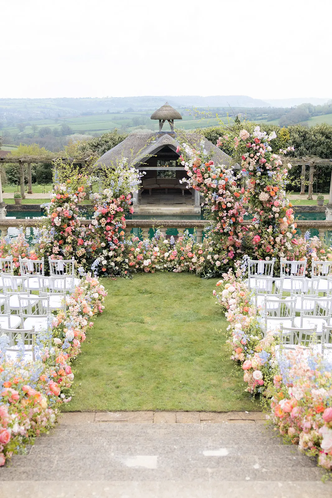 spring wedding ceremony set up - wedding designer