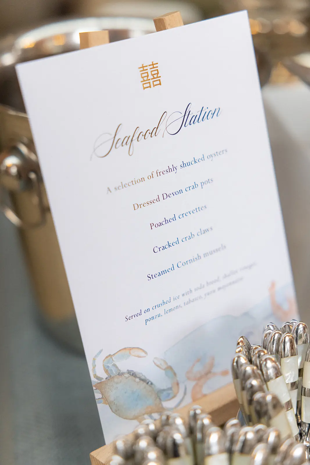 Seafood station menu - wedding designer
