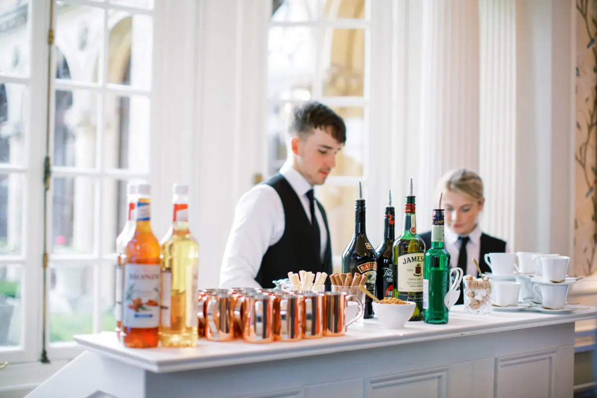 Barman making hot drinks