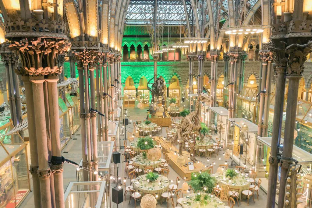 Destination wedding at the Oxford Museum of Natural History