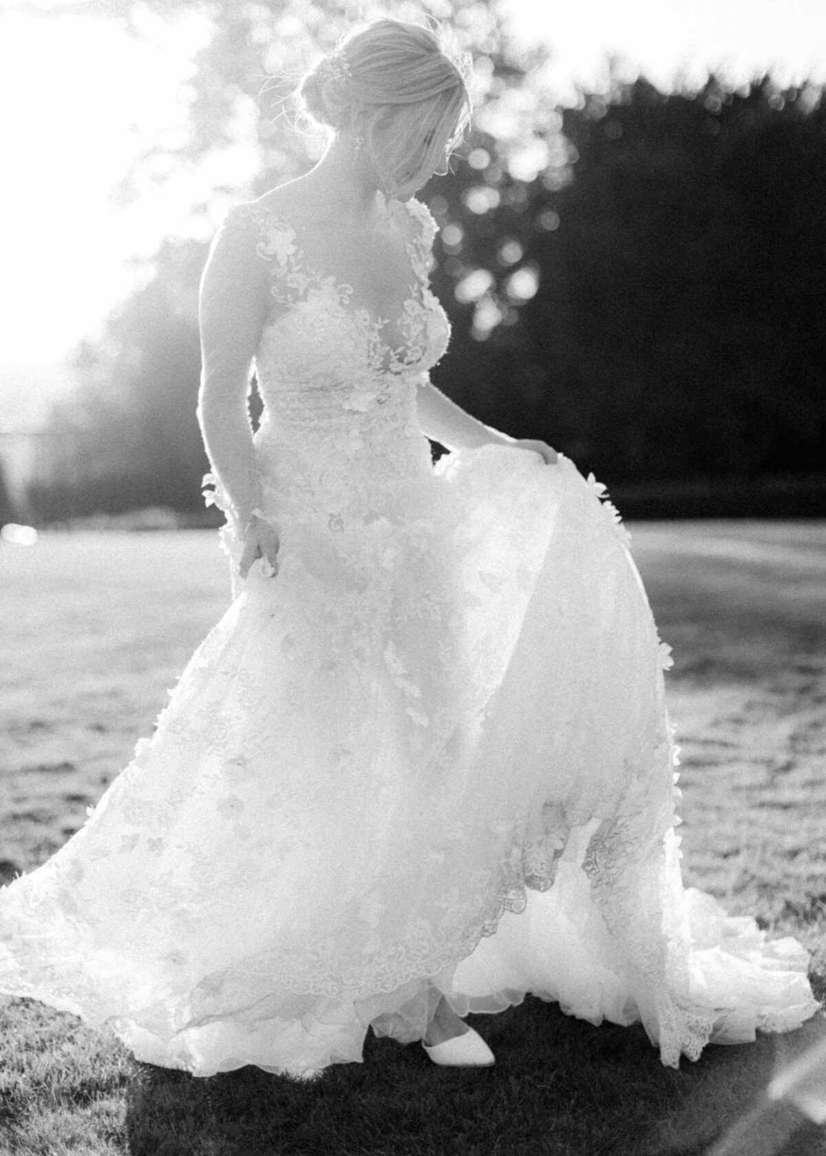 Bride spinning in wedding dress - Buckinghamshire wedding